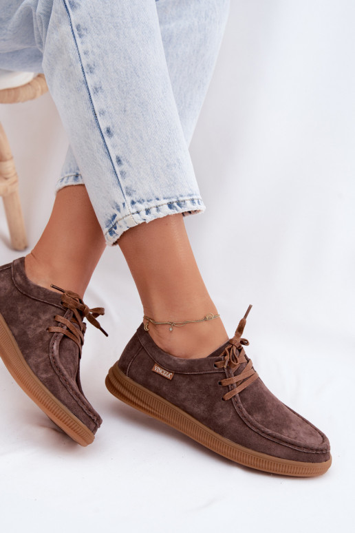 Scarpe in suede sintetico marroni Vinceza 95391