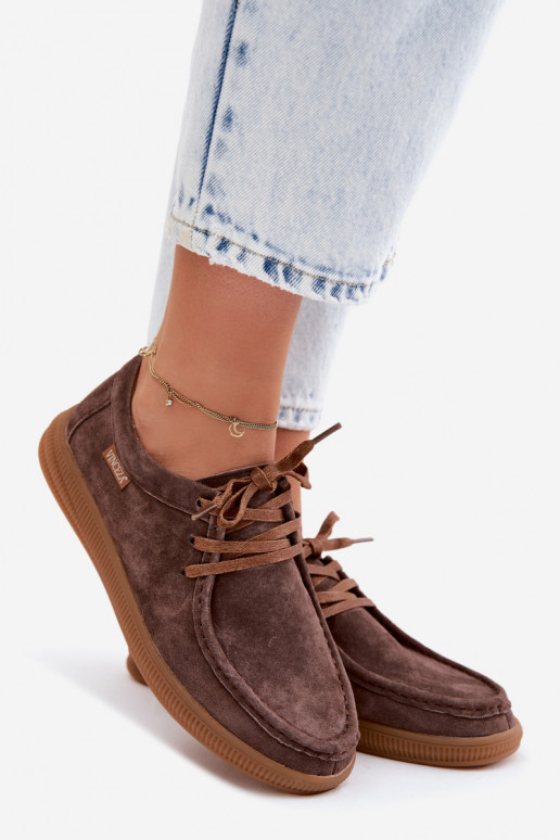 Scarpe in suede sintetico marroni Vinceza 95391