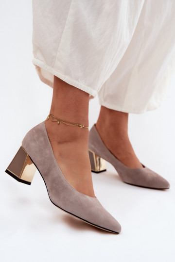 Décolleté in suede sintetico color sabbia Vinceza 66921 2