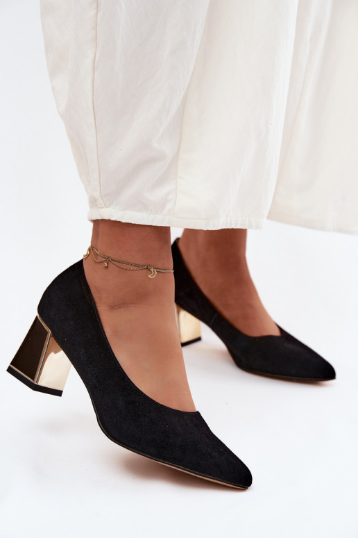 Décolleté in suede sintetico nere Vinceza 66921