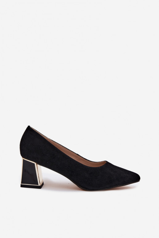 Décolleté in suede sintetico nere Vinceza 66921