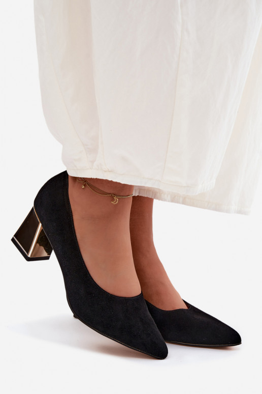 Décolleté in suede sintetico nere Vinceza 66921