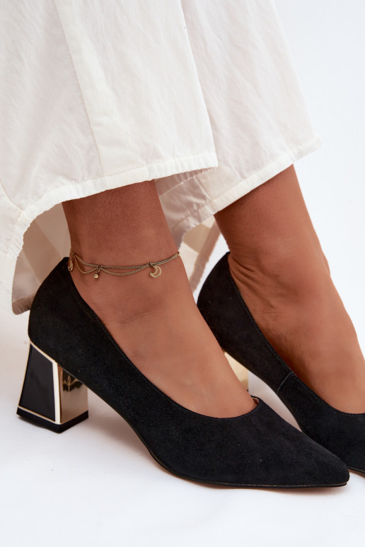 Décolleté in suede sintetico nere Vinceza 66921