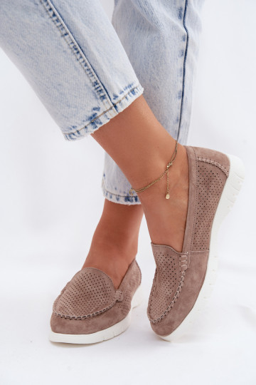 mocassini da donnaAbilitatoturalnego dalla pelle scamosciatau Vinceza 95360 beige 2