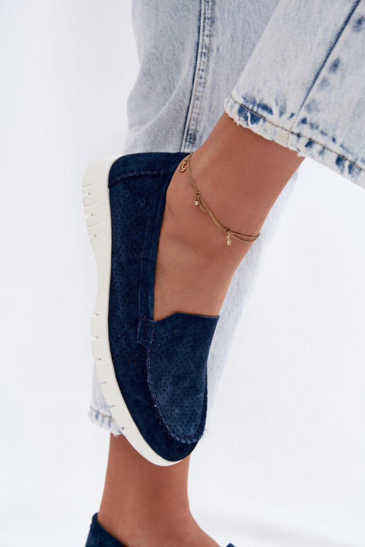 mocassini da donnaAbilitatoturalnego dalla pelle scamosciatau Vinceza 95360 blu scuro