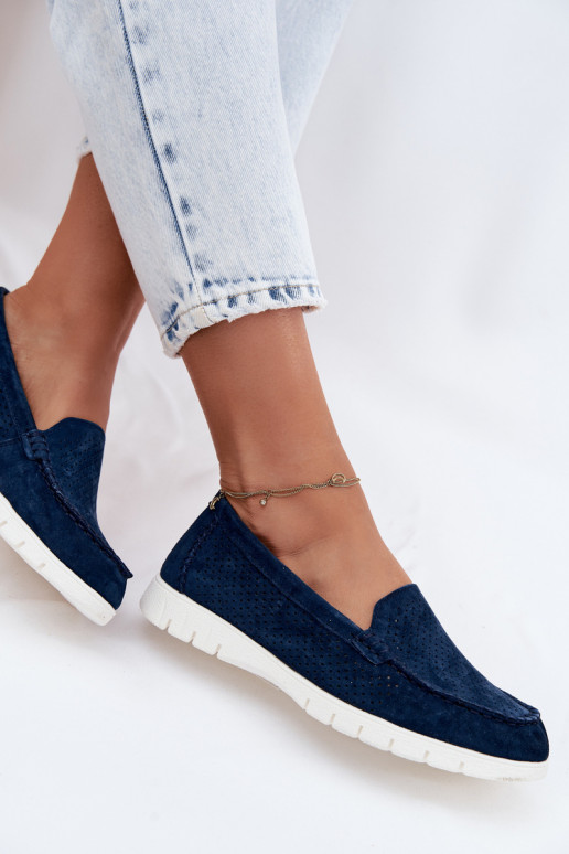 mocassini da donnaAbilitatoturalnego dalla pelle scamosciatau Vinceza 95360 blu scuro