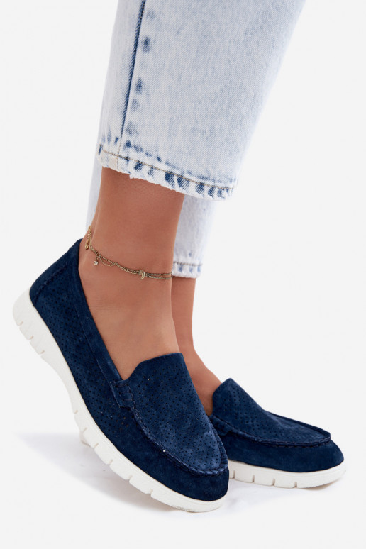 mocassini da donnaAbilitatoturalnego dalla pelle scamosciatau Vinceza 95360 blu scuro