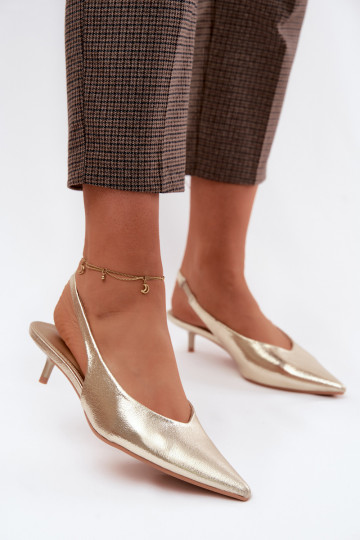 Sandali da donnaImitacji Skóry con i tacchi colore dorato Averelle 2