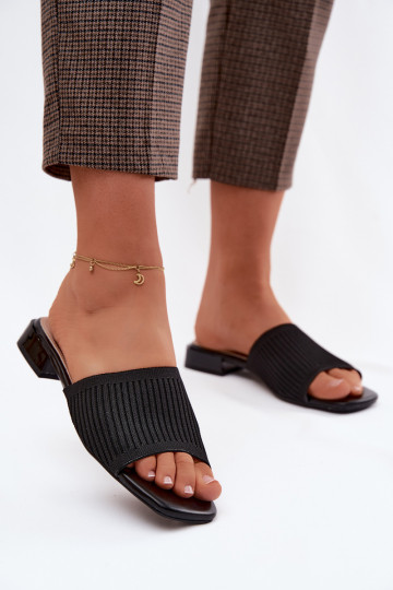 Pantofole da donna nere con tacco largo Belissea 2