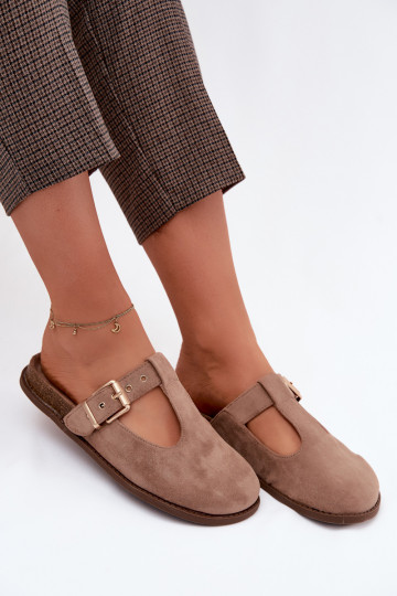 Infradito da donna in suede sintetico color sabbia Melvia
