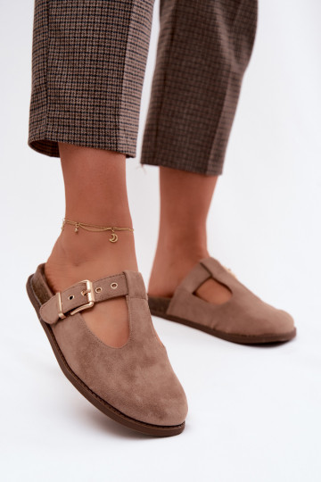 Pantofole da donna MuleImitacji dalla pelle scamosciatau beige Melvia 2