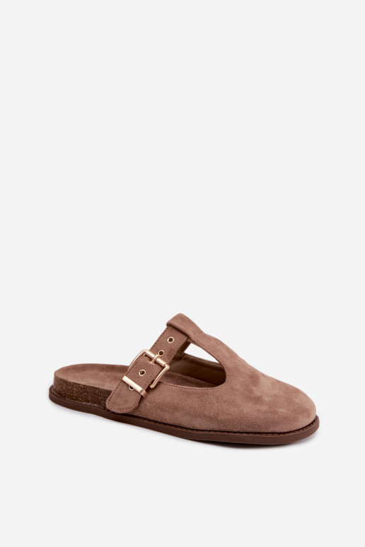 Infradito da donna in suede sintetico color sabbia Melvia