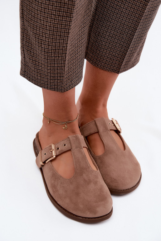 Pantofole da donna MuleImitacji dalla pelle scamosciatau beige Melvia