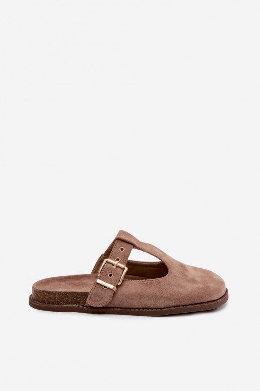 Pantofole da donna MuleImitacji dalla pelle scamosciatau beige Melvia