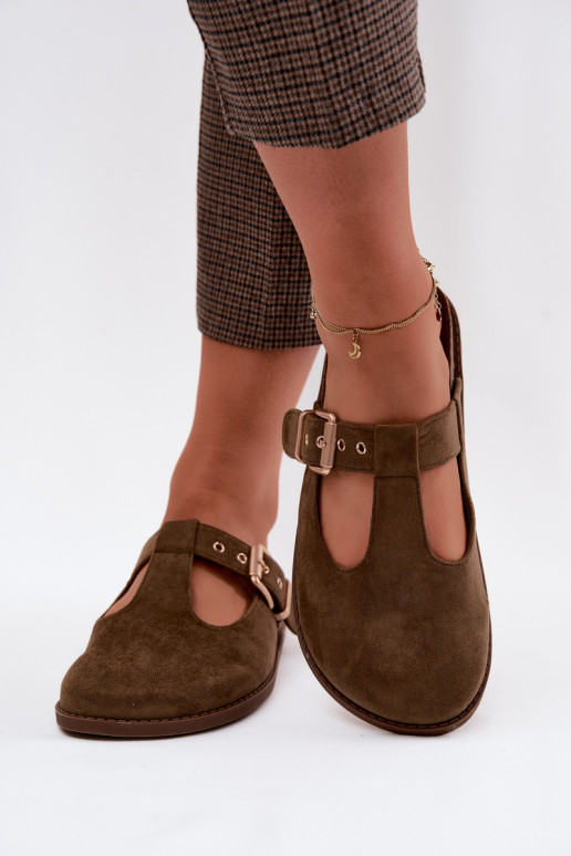 Infradito da donna in suede sintetico color khaki Melvia