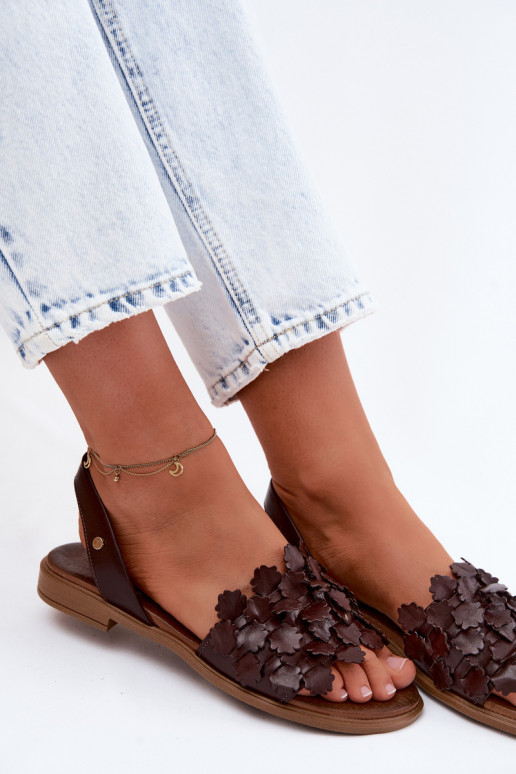 Sandali da donna con tacchi larghi Zazoo 40468 CzekoladoAe