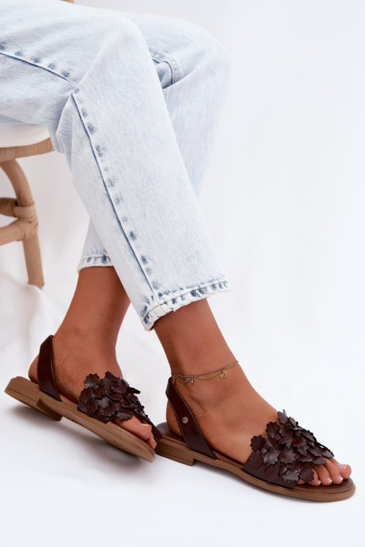 Sandali da donna con tacchi larghi Zazoo 40468 CzekoladoAe