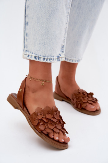 Sandali da donna con tacco largo Zazoo 40468 in marrone 2