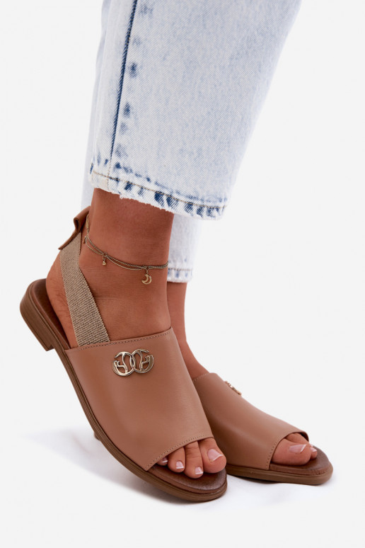 Sandali da donna Ze colore doratom Detalem Zazoo 40473 colore marrone