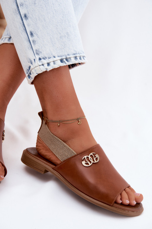 Sandali da donna Ze colore doratom Detalem Zazoo 40473 colore marrone