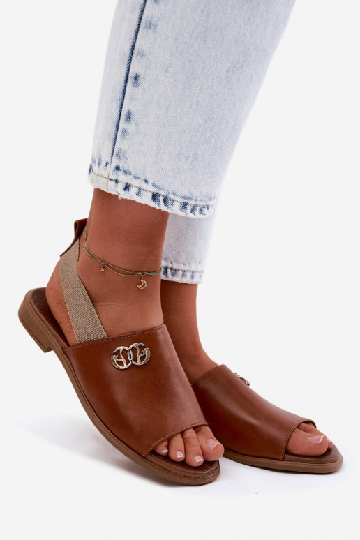 Sandali da donna Ze colore doratom Detalem Zazoo 40473 colore marrone