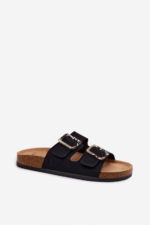 Pantofole da donna con fibbie Lee Cooper LCIN-26-35-4450L colore nero