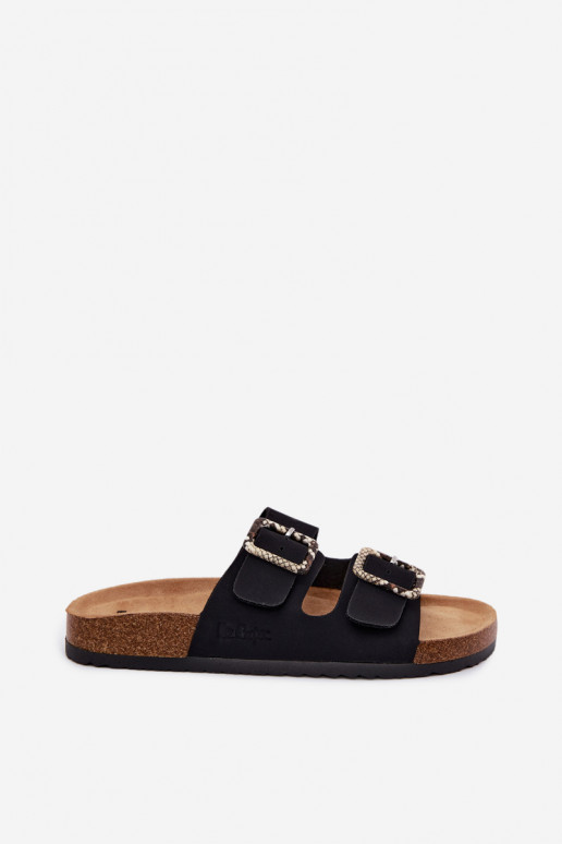 Pantofole da donna con fibbie Lee Cooper LCIN-26-35-4450L colore nero