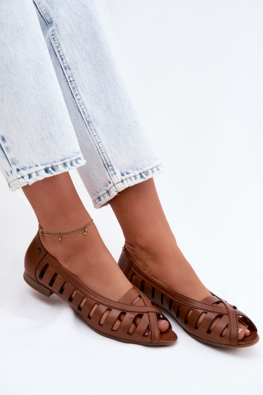 Pelle Ballerine traforate Deveciejka P7540-29 colore marrone