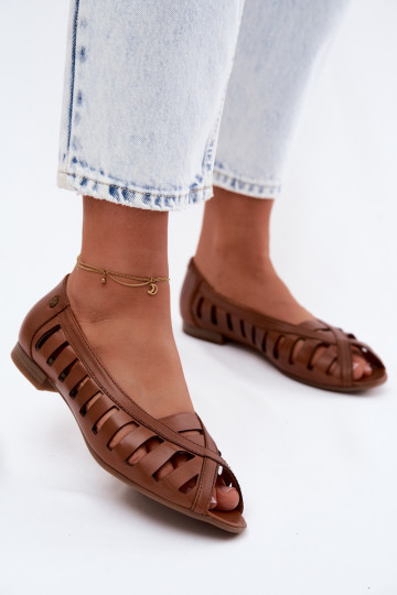Pelle Ballerine traforate Deveciejka P7540-29 colore marrone 2