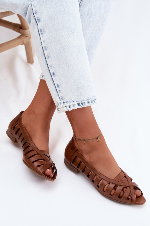 Pelle Ballerine traforate Deveciejka P7540-29 colore marrone