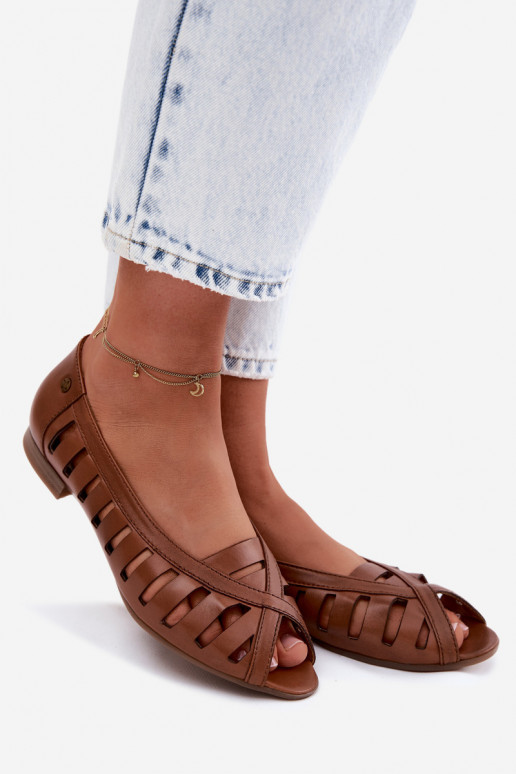 Pelle Ballerine traforate Deveciejka P7540-29 colore marrone