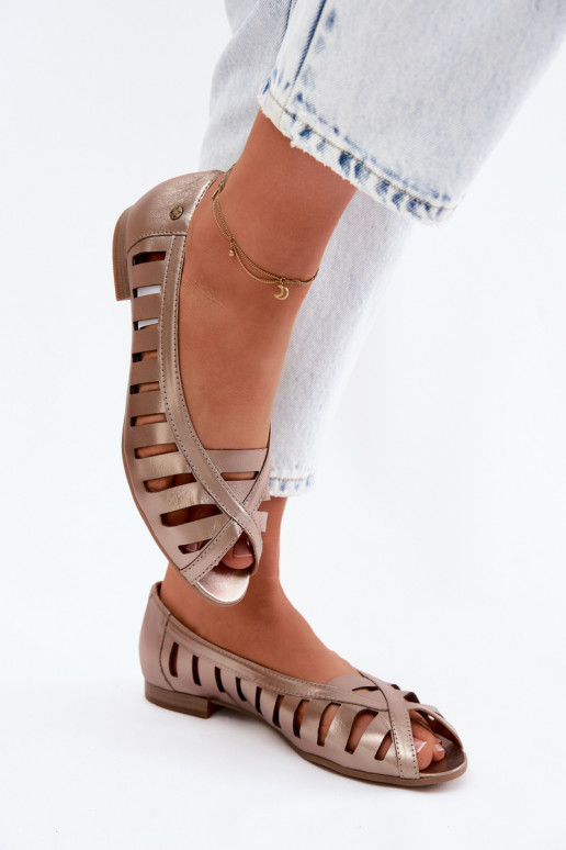 Pelle Ballerine traforate Deveciejka P7540-25 colore dorato