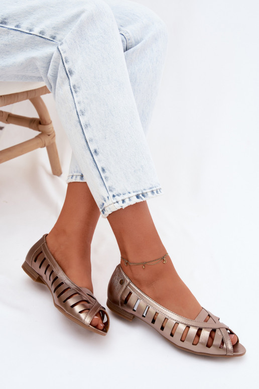 Pelle Ballerine traforate Deveciejka P7540-25 colore dorato