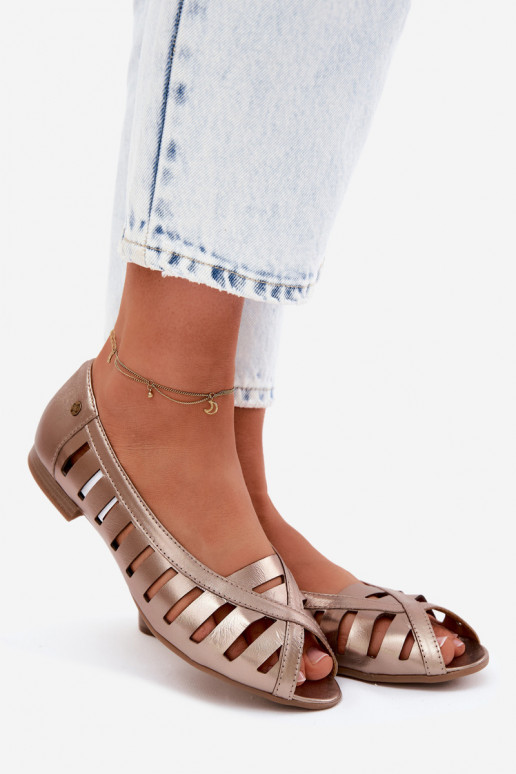 Pelle Ballerine traforate Deveciejka P7540-25 colore dorato