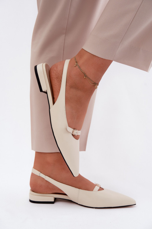 Sandali da donna con tacchi larghi Deveciejka K7449-22 colore avorio