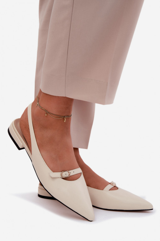 Sandali da donna con tacchi larghi Deveciejka K7449-22 colore avorio