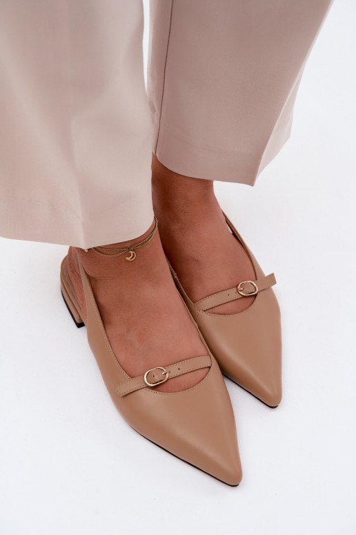 Sandali da donna con tacchi larghi Deveciejka K7449-04 beige