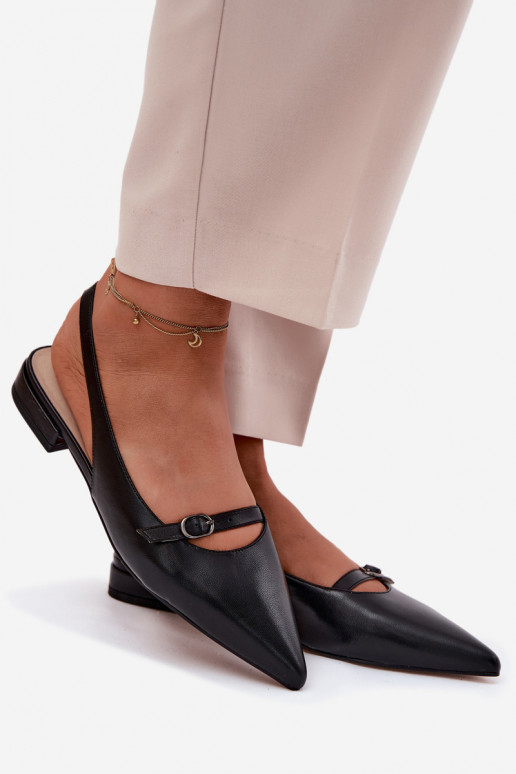 Sandali da donna con tacchi larghi Deveciejka K7449-01 colore nero