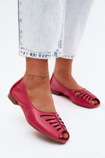 Ballerine traforate in pelle sintetica Tai turiciejka P7541-15 rosa 2
