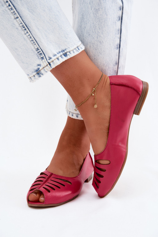 Ballerine traforateAbilitatoturalnej Skóry Deveciejka P7541-15 colore rosa