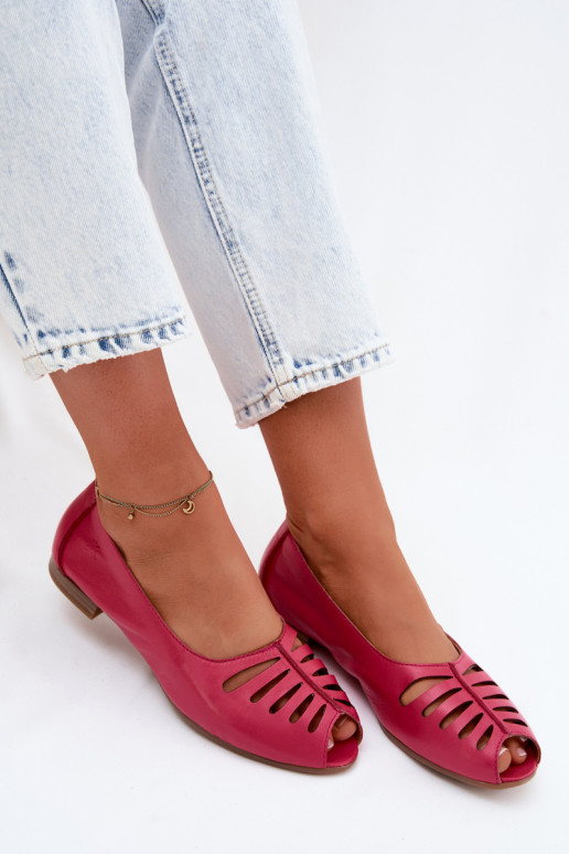 Ballerine traforateAbilitatoturalnej Skóry Deveciejka P7541-15 colore rosa