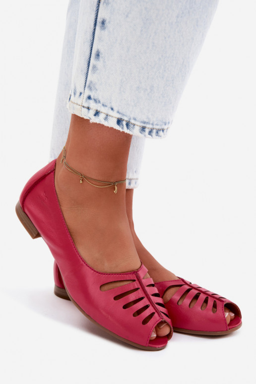 Ballerine traforateAbilitatoturalnej Skóry Deveciejka P7541-15 colore rosa