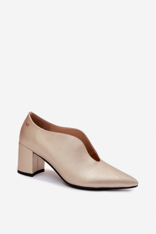 Scarpe da donna con tacco Tai turiciejka K7469-26 oro