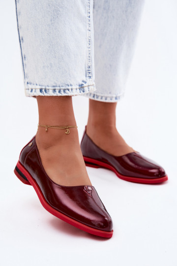 Pelle Ballerine laccate Deveciejka K7463-23 Borgogna
