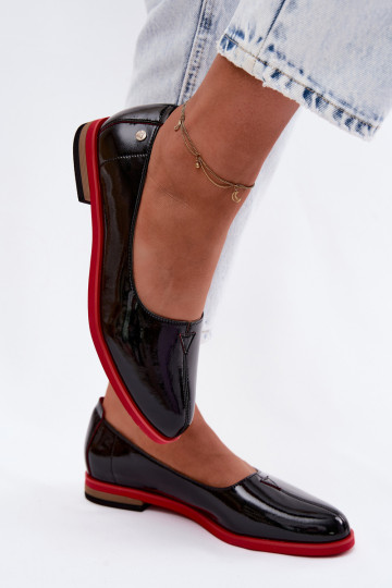 Pelle Ballerine laccate Deveciejka K7463-01 colore nero