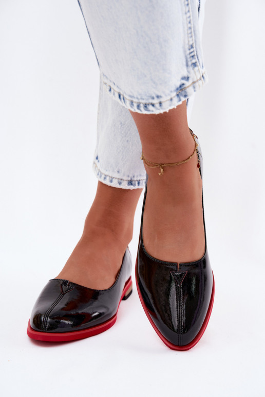 Pelle Ballerine laccate Deveciejka K7463-01 colore nero