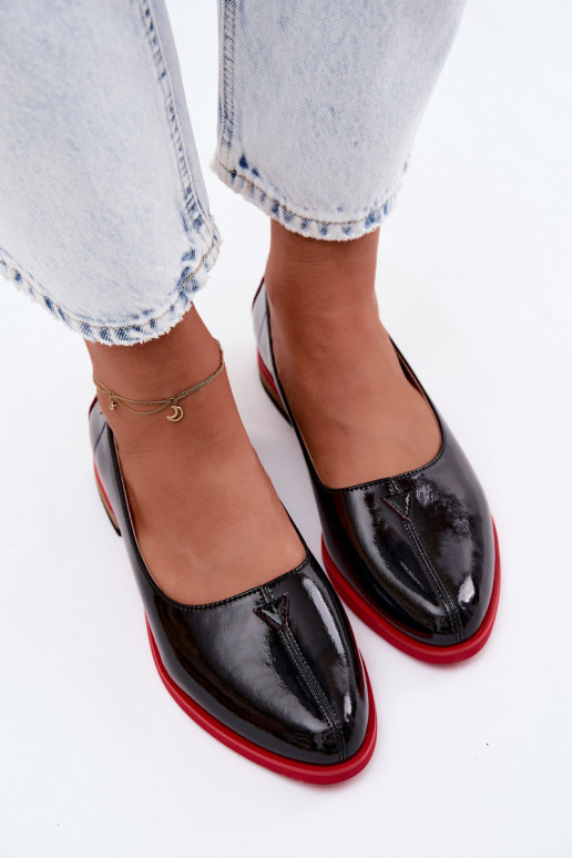 Pelle Ballerine laccate Deveciejka K7463-01 colore nero