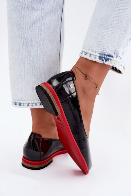 Pelle Ballerine laccate Deveciejka K7463-01 colore nero