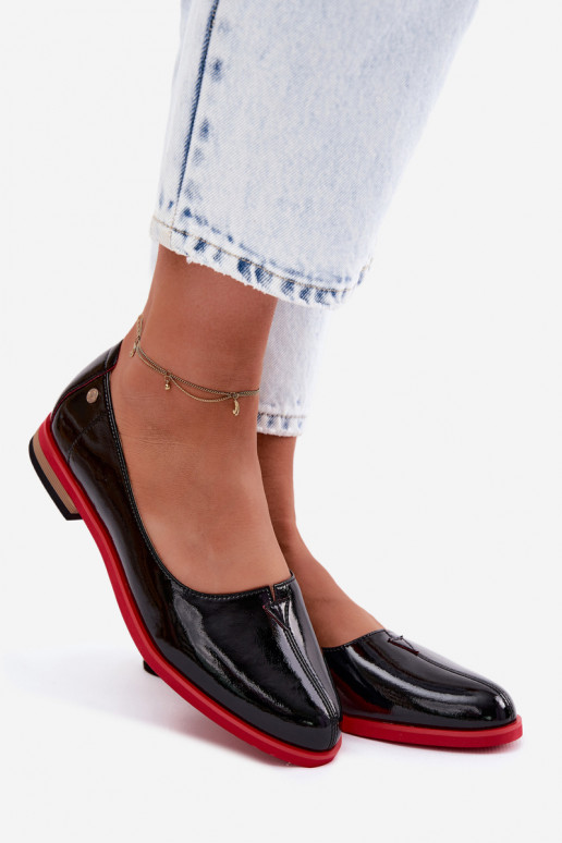 Pelle Ballerine laccate Deveciejka K7463-01 colore nero