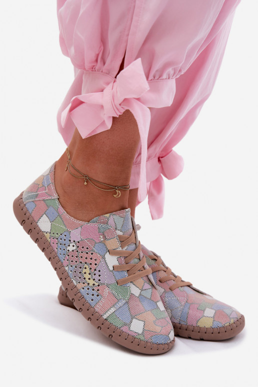 Scarpe con motivo e elementi traforati in suede sintetico di vari colori Belessa